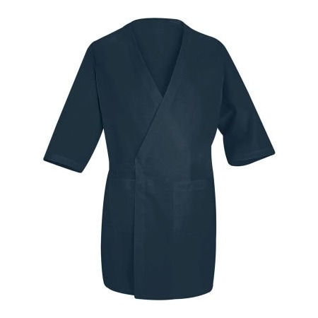 Vf Imagewear Red Kap Collarless Butcher Wrap W/Exterior Pockets, Navy, Polyester/Combed Cotton, M WP10NVRGM
